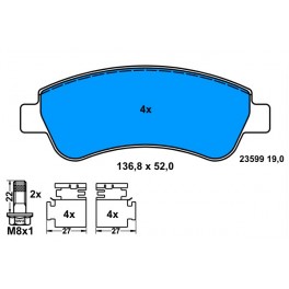 0986494027 SERIE PATTINI PEUGEOT 207 (WA_, WC_) 1.4 16V KFU 06-