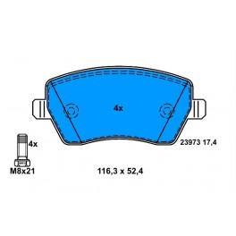 P 68 033 SERIE PATTINI NISSAN MICRA K12 03- 1.5DCI K9K