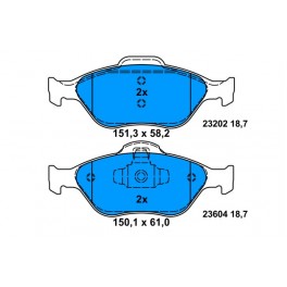 0986424558 SERIE PATTINI FORD FIESTA V, FUSION 1.4 1.6 TDCI 2001- (ANTERIORE)