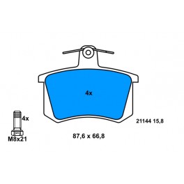 4D0698451F SERIE PATTINI AUDI A4 (8D2, B5) 1.8 AEB 1.95-11.00 POSTERIORE