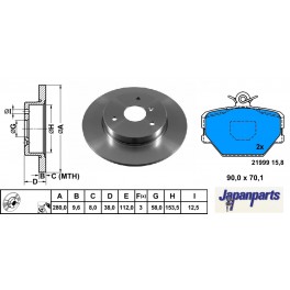 DI-M00K KIT DISCHI FRENO PIU PATTINI SMART FORTWO Coupé (450) 07.98 - 01.04 - 02.07