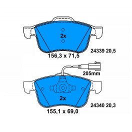 2433901 SERIE PATTINI FRENO ANTERIORE ALFA 159 (939) 8/16V - 09/05-