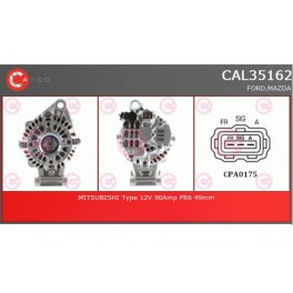 CAL35162GS ALTERNATORE FORD FIESTA V (JH,JD) FUSION (JU) 1.2 1.4 16V