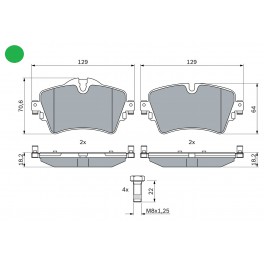 0 986 494 736 SERIE PATTINI ANTERIORE BOSCH BMW X1 F48 SDRIVE 1.6D 