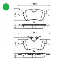 0 986 494 812 SERIE PATTINI POSTERIORE BOSCH BMW X1 F48 SDRIVE 1.6D 34 20 1 543 683