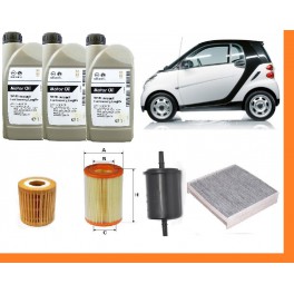 KIT TAGLIANDO SMART COUPE CABRIO 450 (98-07) 0.6 0.7 BENZINA 3L 5W30 + FILTRI